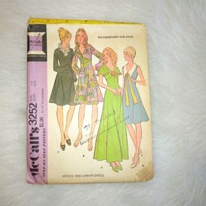 MCCALL'S 3252 Misses' & Junior Dress w/neckline sleeve length variations…